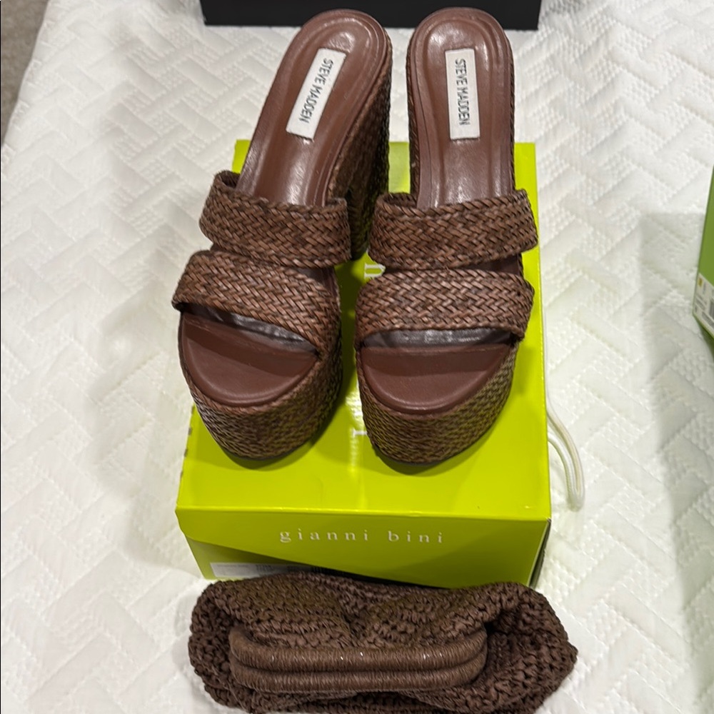 Steve Madden Brown Braided Platform Shoes